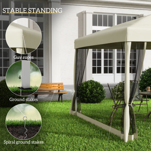 Outsunny 3 X 3m Pop Up Gazebo With 4 Mesh Sides And Carry Bag, Height Adjustable Party Canopy Tent, Portable Garden Outdoor