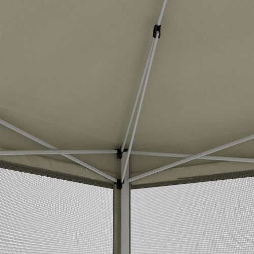 Outsunny 3 X 3m Pop Up Gazebo With 4 Mesh Sides And Carry Bag, Height Adjustable Party Canopy Tent, Portable Garden Outdoor