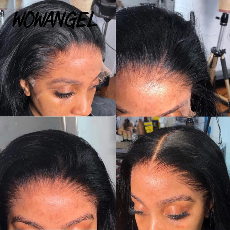 Wow Angel 13x6 Full Frontal Only Body Wave Melt Skins invisible HD Lace Frontal Human Hair Pre Plucked Deep Part For Woman