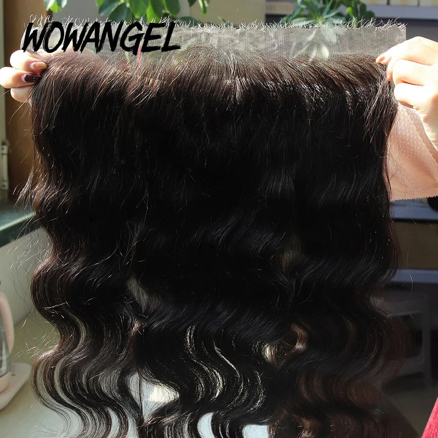 Wow Angel 13x6 Full Frontal Only Body Wave Melt Skins invisible HD Lace Frontal Human Hair Pre Plucked Deep Part For Woman