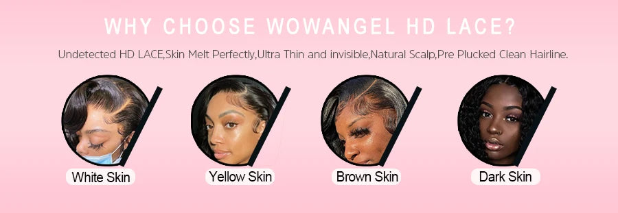 Wow Angel 13x6 Full Frontal Only Body Wave Melt Skins invisible HD Lace Frontal Human Hair Pre Plucked Deep Part For Woman