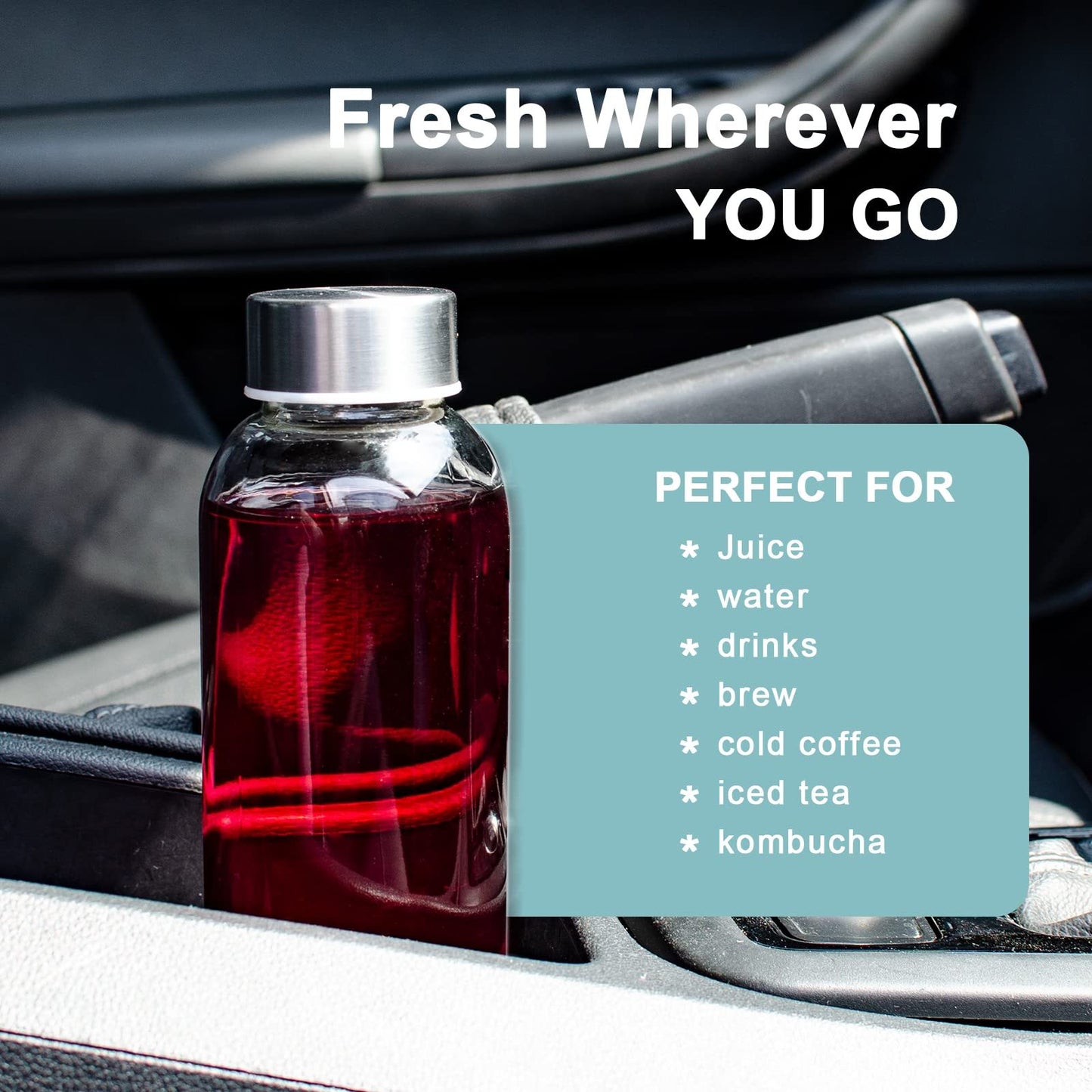 8pc Glass Water Bottle