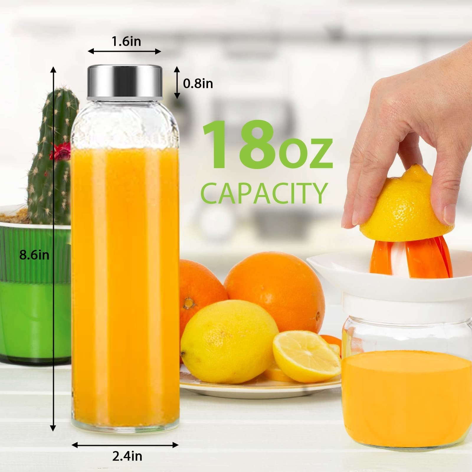 8pc Glass Water Bottle