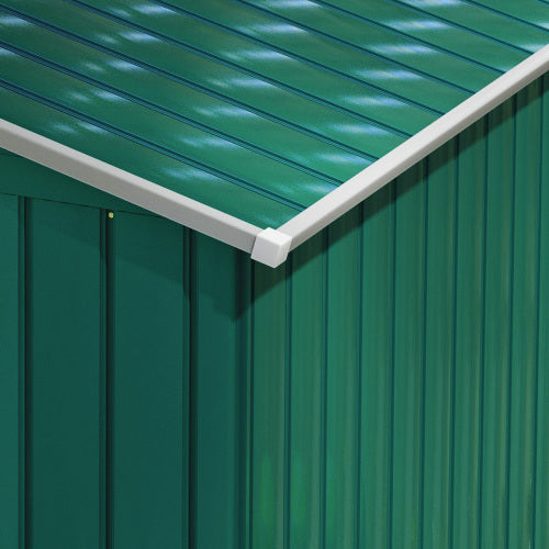 Outsunny 7 X 4ft Metal Garden Shed, Outdoor Storage Tool House With Ventilation Slots, Foundation Kit And Lockable Double Doors, Green
