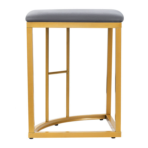 Dining Group, Set, With Dining Table, 4 Small Stools And 2 Large Stools, Kitchen Dining Table Set Made Of Steel Frame, Modern White And Gold, 140x70x76cm, Load Capacity 120 Kg