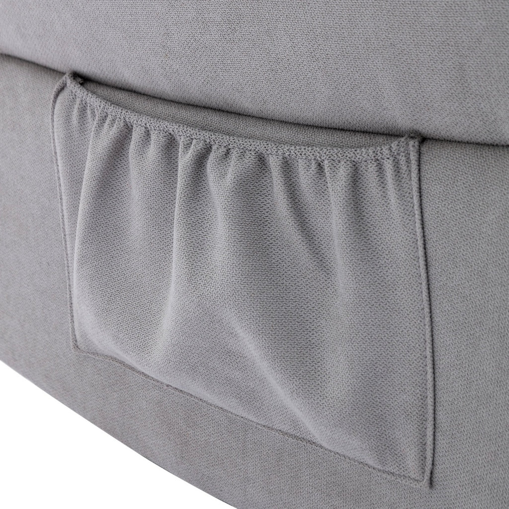 Recliner Chair For The Elderly, Fabric Upholstered Chair With Side Pockets, Recliner Armchair Adjustable For Living Room Bedroom,Gray