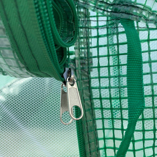Outsunny Walk-in Polytunnel Garden Greenhouse, Outdoor Mesh Door Greenhouse With PE Cover And 6 Windows, 4.5 X 3 X 2m, Green