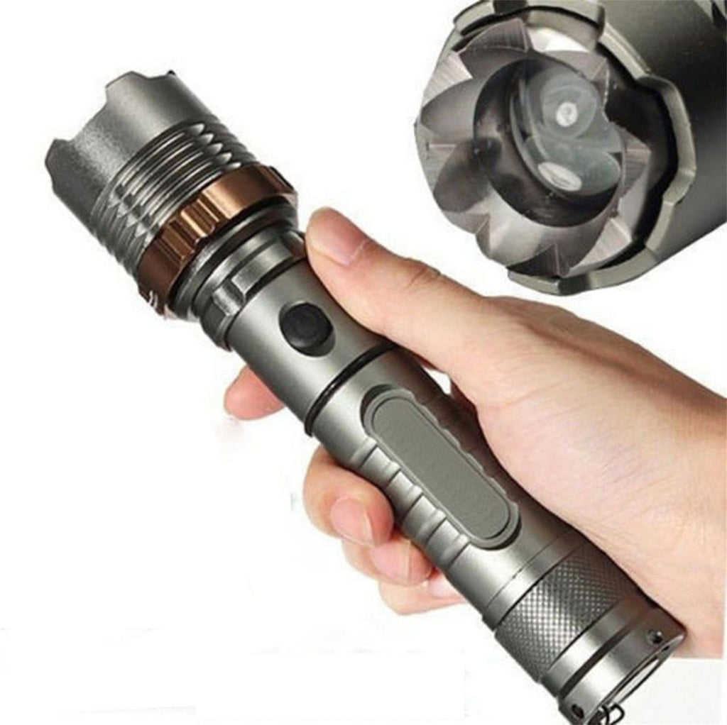 LED Tactical Flashlight Rechargeable LED Work Light Super Bright Torch Emergency Light Escape Hammer