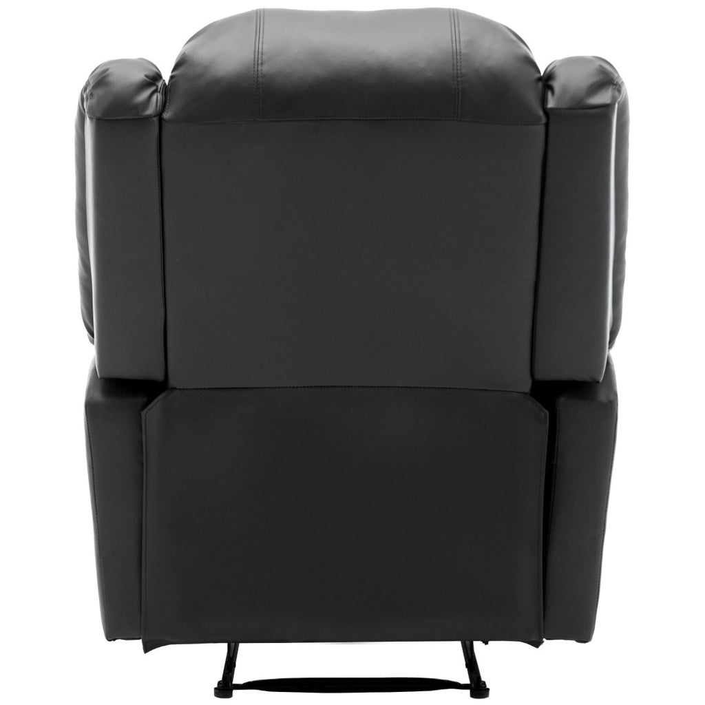 Recliner Chair For The Elderly, PU Leather Upholstered Chair With Side Pockets, Recliner Armchair Adjustable For Living Room Bedroom,Black