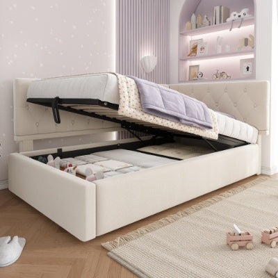Daybed Upholstered Bed With Storage, 3FT Single Sofa Bed 90 X 190 Cm, Ottoman Bed With Hydraulic Storage, Metal Slatted Bed Frame, Velvet, No Mattres