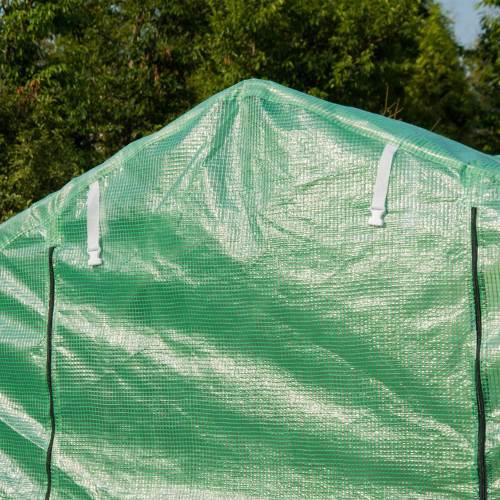 Outsunny Polytunnel Greenhouse With Windows And Door, Walk In Greenhouse For Garden, Backyard 4 X 2 M