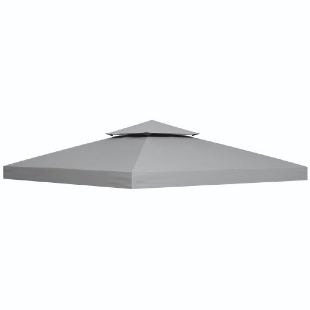 Outsunny  Gazebo Top Cover Double Tier Canopy Replacement Pavilion Roof Light Grey